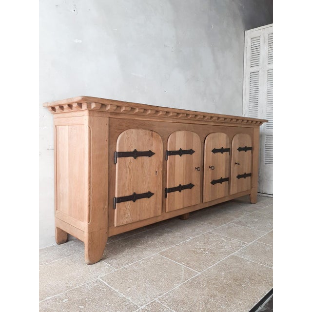 Spanish Oak Credenza, 1940s For Sale - Image 4 of 14