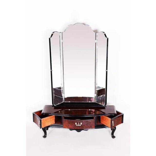 Art Deco Dressing Mirror in Walnut, 1920s For Sale - Image 6 of 11