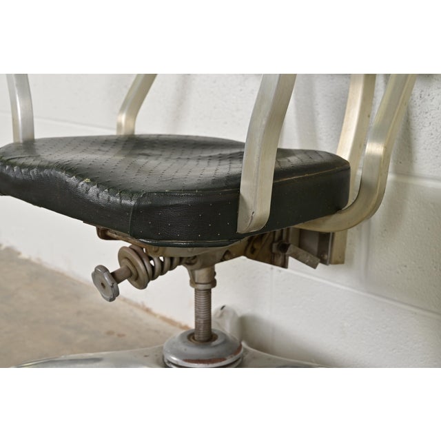 Silver Art Deco Executive Office Desk Chair by Art Metal, Circa 1930s For Sale - Image 8 of 13