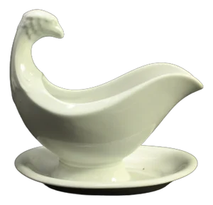 Early 19th Century Old Paris Empire Sauciere Gravy Boat With Underplate Eagle Head Handle