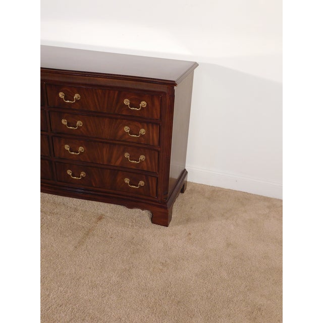 Drexel Flame Mahogany Serpentine 12-Drawer Chippendale Chest Dresser For Sale - Image 10 of 17