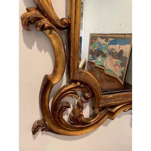 Italian Giltwood Vintage Florentine Mirror For Sale - Image 4 of 6