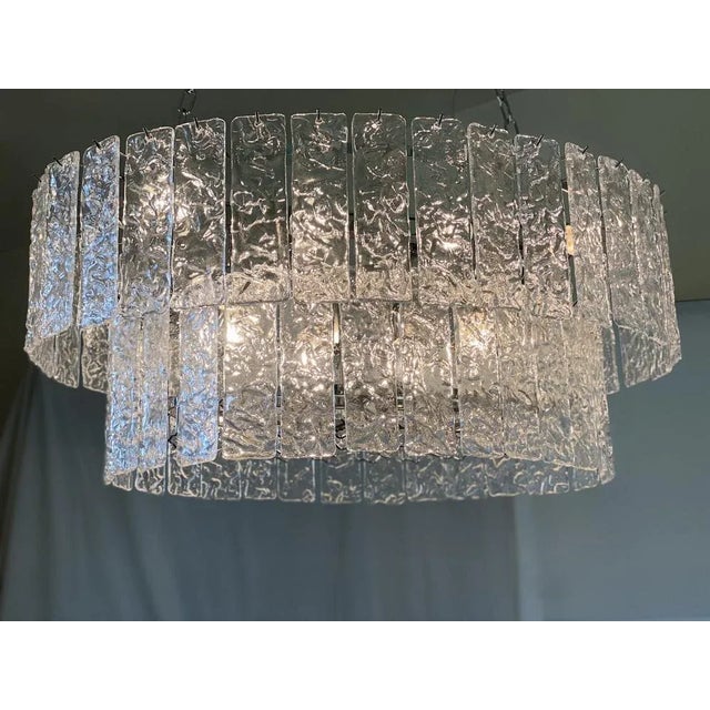 Chandelier contemporary oval huge diamond “listelli ” murano glass contemporary oval huge diamond “listelli ” murano glass...