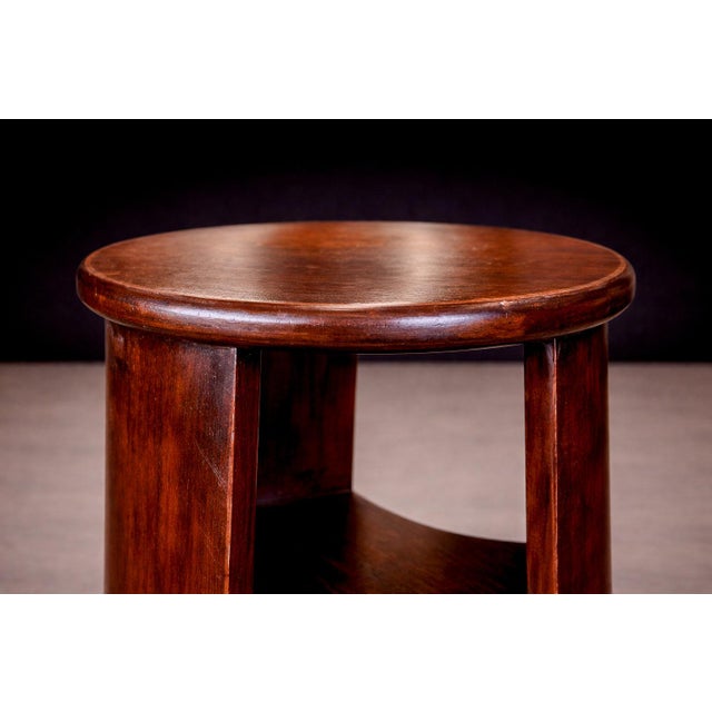 Brazilian Mid-Century Three Legged Round Stool in Hardwood, Cimo For Sale - Image 10 of 11