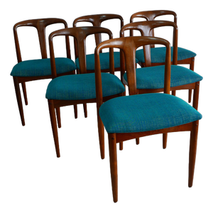 Juliane Chairs in Teak by Johannes Andersen for Uldum Mobelfabrik, Denmark, 1970s, Set of 6