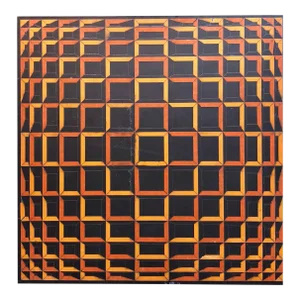 (After) Victor Vasarely, Colored Tape on Metal Box Manner of Vasarely Collage Painting Kinetic Op Art, c.1950s-1960s