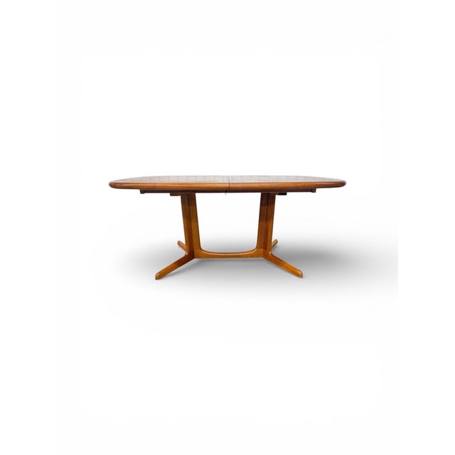 Wood Vintage Danish Modern Teak Oval Dining Table For Sale - Image 7 of 8