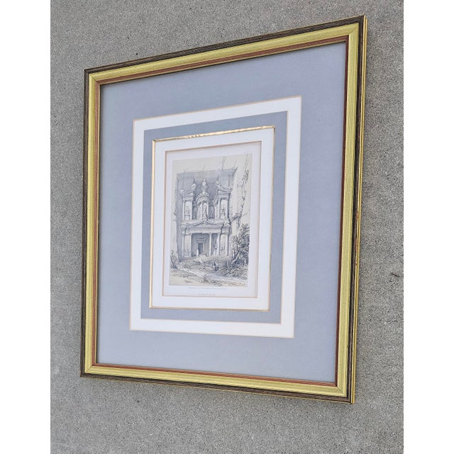 Mid 19th Century El Khasné, Petra (Plate 92) — David Roberts, 1856 | Original Antique Lithograph For Sale - Image 5 of 12