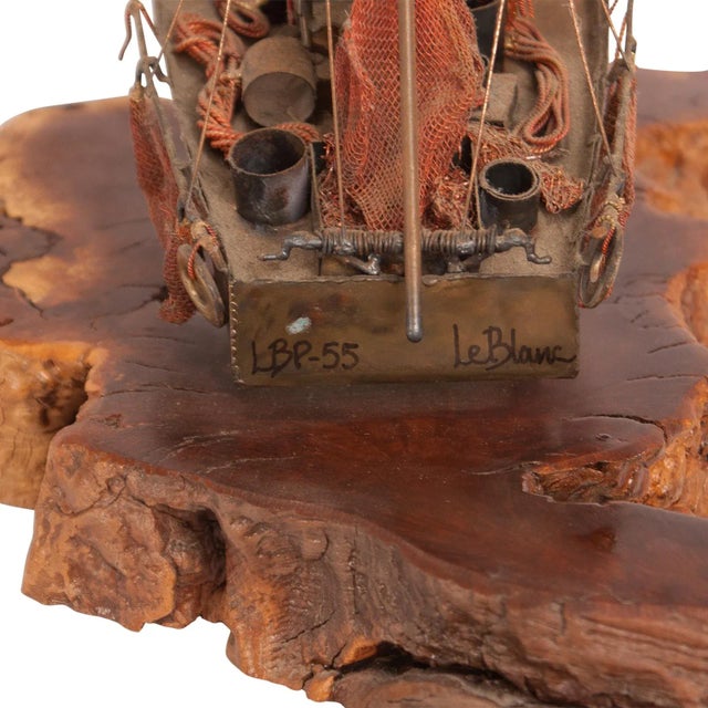 Mid 20th Century Vintage Metal Tug Boat Sculpture For Sale - Image 5 of 6