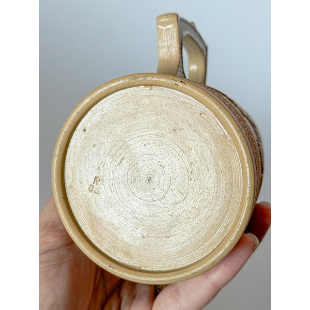 Late 19th Century 1870s English Traditional Copeland Caneware Pitcher Jug With Rouletted Decoration and Applied Sprigging For Sale - Image 5 of 10