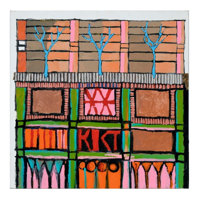 Three Trees - Urban Abstract Composition in Acrylic by Michael William Eggleston For Sale