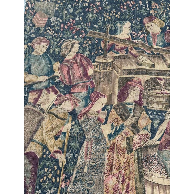 1960s Vintage French Hand Printed Tapestry Vendanges Museum Design, 1960s For Sale - Image 5 of 18