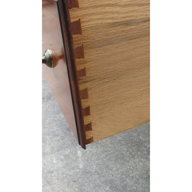 Brown 1980s Henkel Harris Cherry Designer Sideboard Buffet Three Drawer For Sale - Image 8 of 9