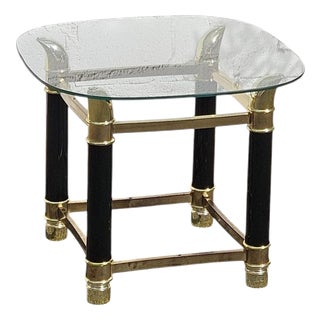 Italian Faux Tusk Glass Side Table, 1980s For Sale