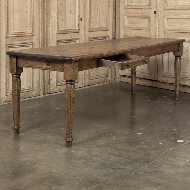 Antique English Rustic Pine Farm Table ~ Dining Table With Drawer For Sale - Image 14 of 18