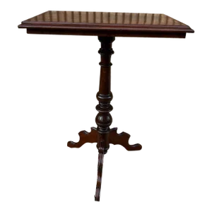 Antique Mahogany Burlwood Inlaid Side Table. 19th Century.