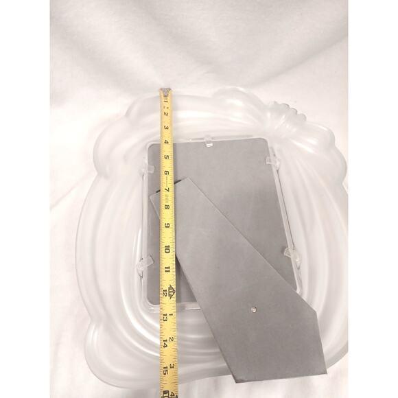 Mikasa Large 15x14 Crystal Bow Frame for 7x9 Picture Wedding Regency Frosted For Sale - Image 12 of 15