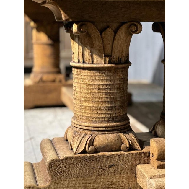 Architectural French Oak Farmhouse Dining Table, 1925 For Sale - Image 14 of 18
