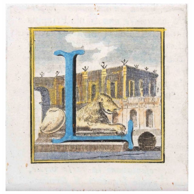 Letter l is an etching realized by luigi vanvitelli artist of 18th century. Good condtions. The etching belongs to the...