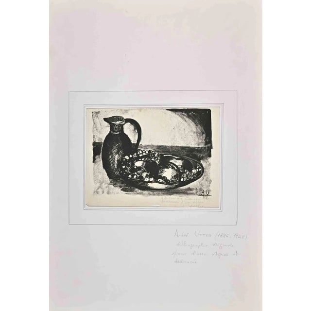 Still Life is an Original Lithograph realized by André Utter (1886-1948). Good condition included a white cardboard...