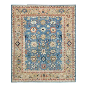 Hand Knotted Oushak Rug. 09'01" X 11'10"