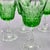 Mid-Century Modern Vintage Emerald Green Cut Crystal Wine Glasses from Cristalería San Carlos, Argentina, 1950s, Set of 8 For Sale - Image 3 of 18