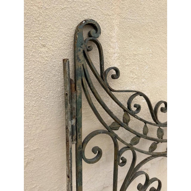 Antique Spanish Renaissance Scrolling Wrought Iron 57 X 45 Garden Entry Gate Set For Sale - Image 17 of 18