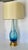 A single Murano Italian hand blown clear and blue glass organic shaped table lamp by Seguso. Mounted on metal gilt base....