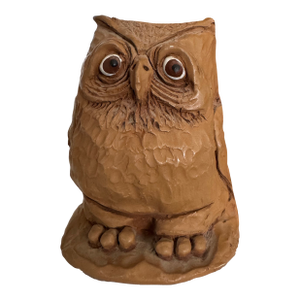 David Grossman Pair Owl Bookends 1978 Vintage Sculptural Resin