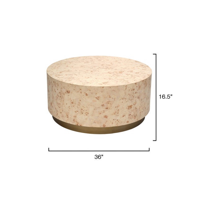 Contemporary Configuration Coffee Table, Bleached Burl Wood For Sale - Image 3 of 7