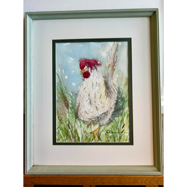 Original Watercolor Painting of “My Chicken Floppy” For Sale - Image 4 of 6