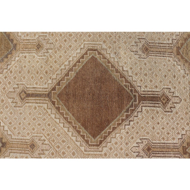 Vintage Turkish Kars Gallery Runner in Warm Taupe, Sand, and Soft Brown For Sale - Image 14 of 14