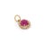 Vintage Inspired Sunburst Ruby & Diamond Halo Pendant in 14k Yellow Gold For Sale - Image 4 of 14