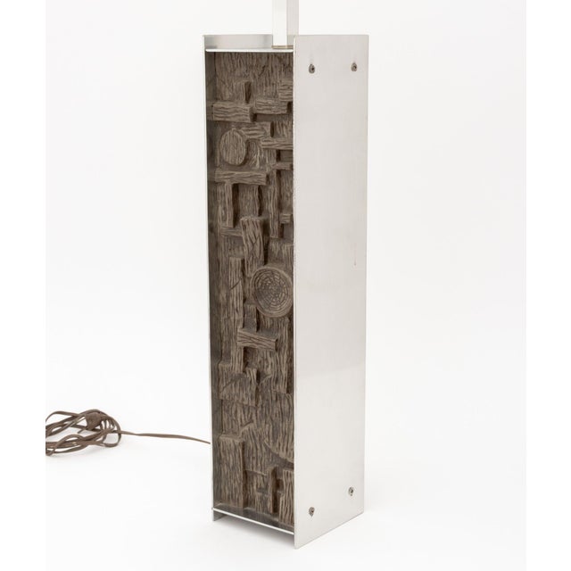 Metal Paul Evans Style Brutalist Sculptural Table Lamp For Sale - Image 7 of 8