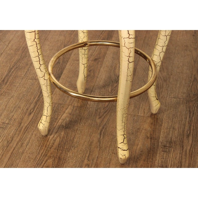 Vintage French Style Crackle Painted Bar Stools - Set of 4