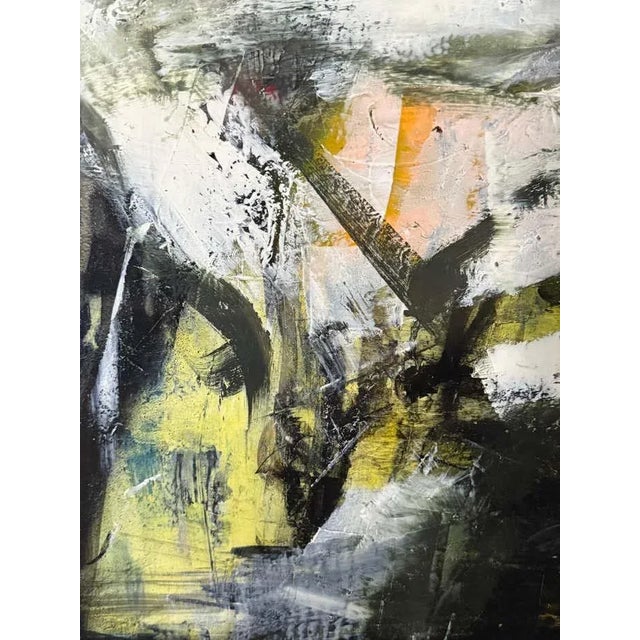 2010s Yellow and Black Abstract Painting by Vahan For Sale - Image 5 of 8
