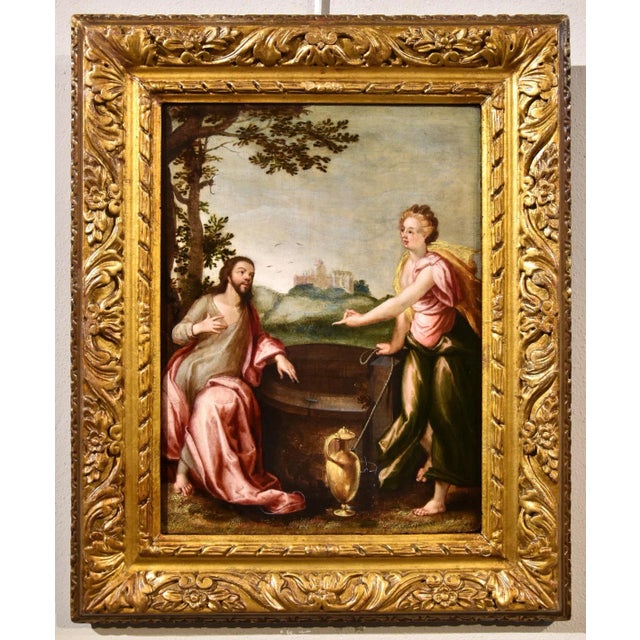 Christ and the samaritan woman at the well attributable to ludovico pozzoserrato (antwerp c. 1550 – treviso 1605) oil on...