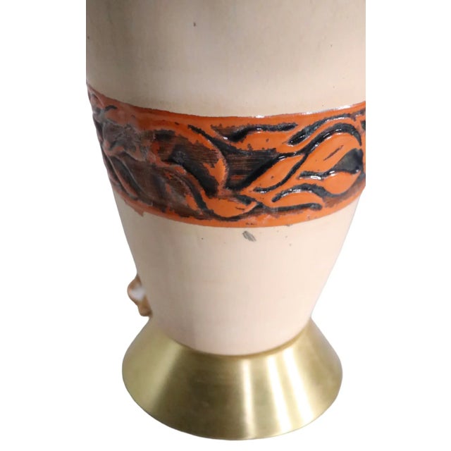 Mid-Century Modern Pr. Mid Century Ceramic Table Lamps C. 1950's For Sale - Image 3 of 12