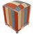 Abstract Modern Handmade Kilim Upholstered Ottoman For Sale - Image 3 of 9