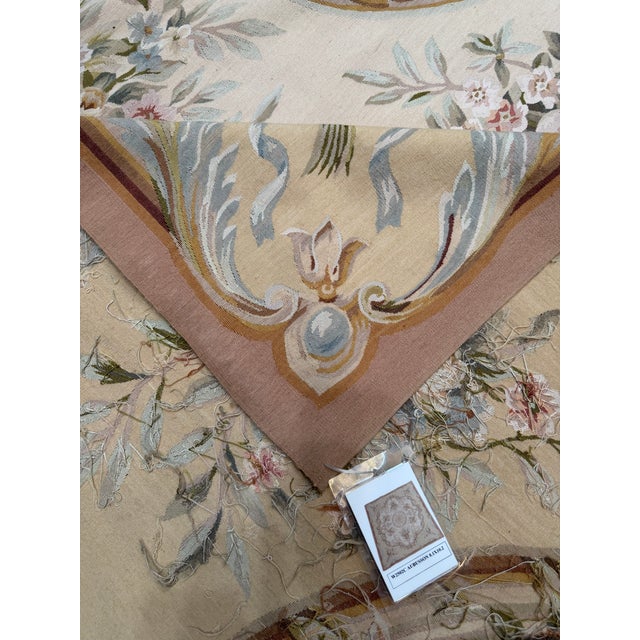 1950s French Aubusson Floral Medallion Rug - 8'1 X 10'2 For Sale In Los Angeles - Image 6 of 6