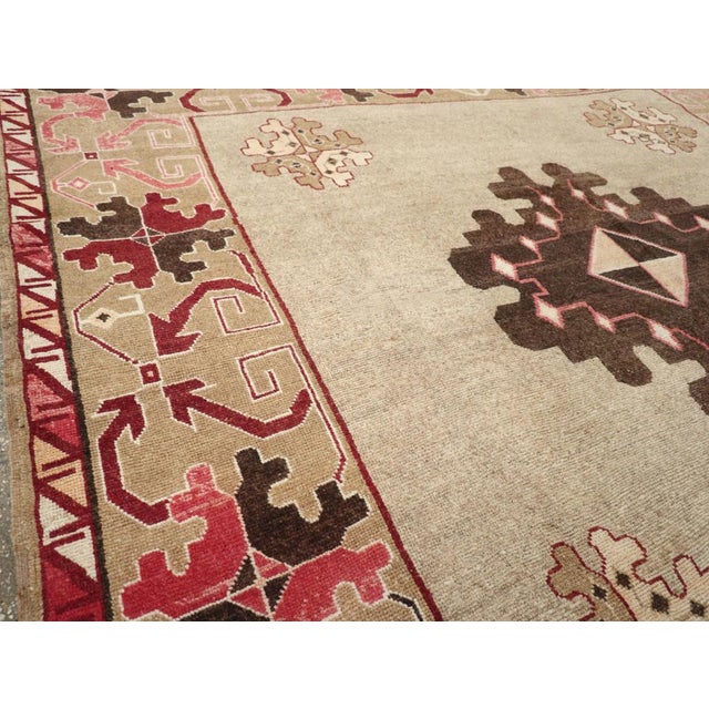 Mid 20th Century Galerie Shabab Collection Mid-20th Century Turkish Anatolian Square Carpet For Sale - Image 5 of 10