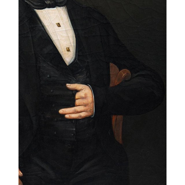 Portrait of a Gentleman in Black, 19th Century, Oil on Canvas For Sale - Image 4 of 7