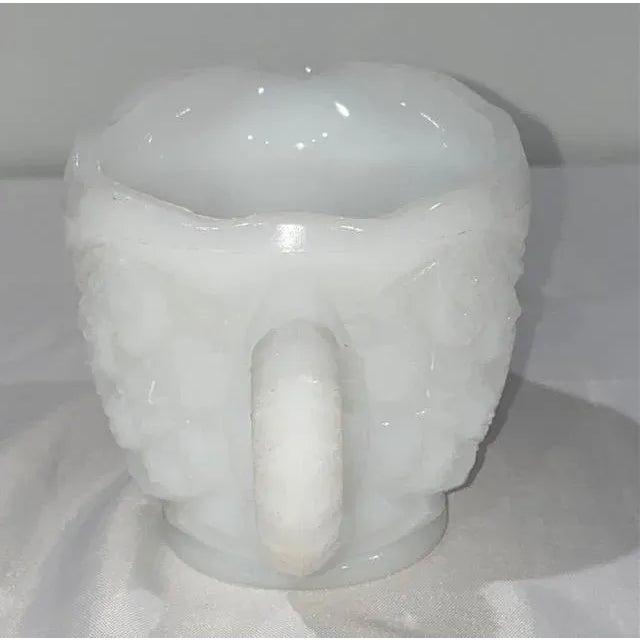 1960s Vintage McKee Glass Company Milk Glass Toltec Creamer For Sale - Image 5 of 9