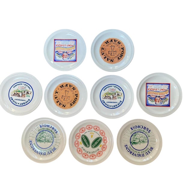 French Provincial Cheese Plate Service from Saint Amand, 1970s, Set of 9 For Sale - Image 10 of 10