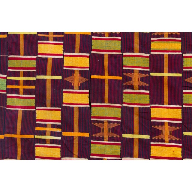 African Large Antique Royal Asante Tapestry For Sale - Image 3 of 7