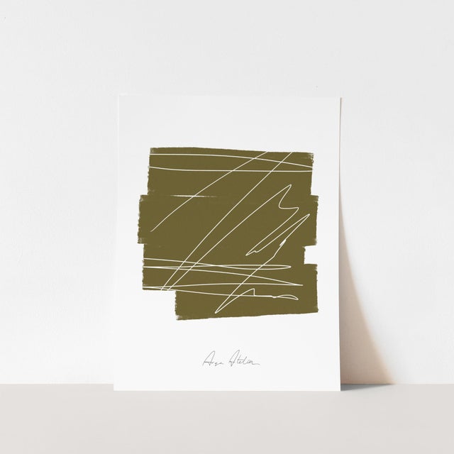 Contemporary Contemporary Abstract Khaki Giclee Print For Sale - Image 3 of 4