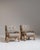 Pair of 1970s French Tan Brutalist Oak Upholstered Armchairs For Sale - Image 11 of 15