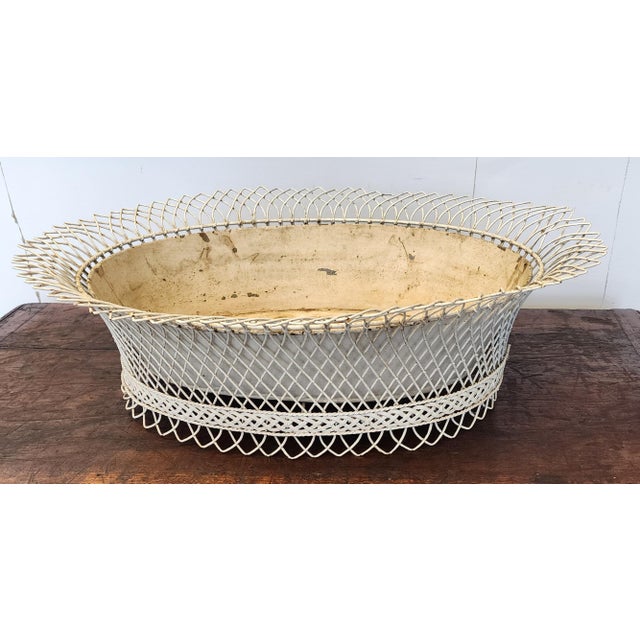 Antique 19th C. French Oval Wire Garden Basket or Planter For Sale - Image 18 of 18