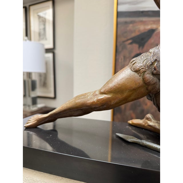 Bronze Jean De Roncourt “Gladiator” Sculpture – Signed J. De Roncourt For Sale - Image 8 of 11