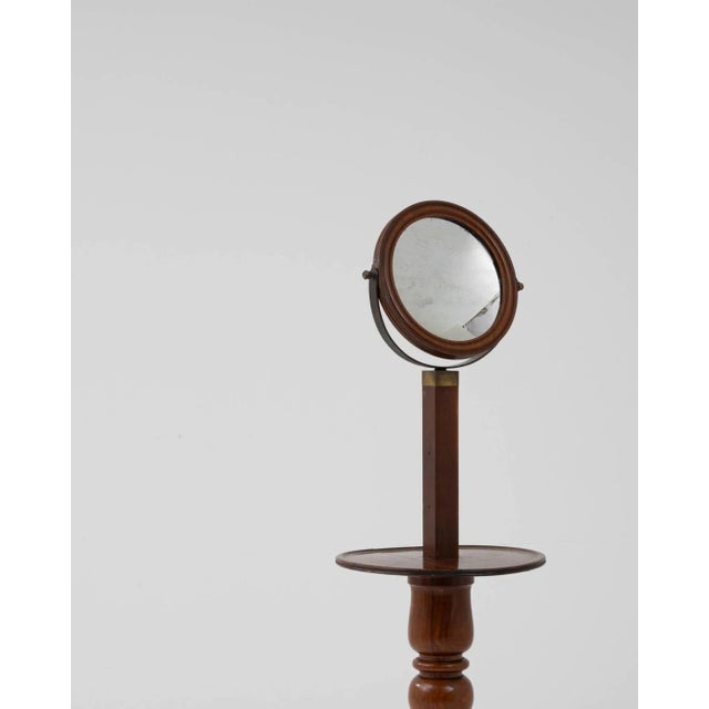 Metal 19th Century French Wooden Shaving Mirror For Sale - Image 7 of 10